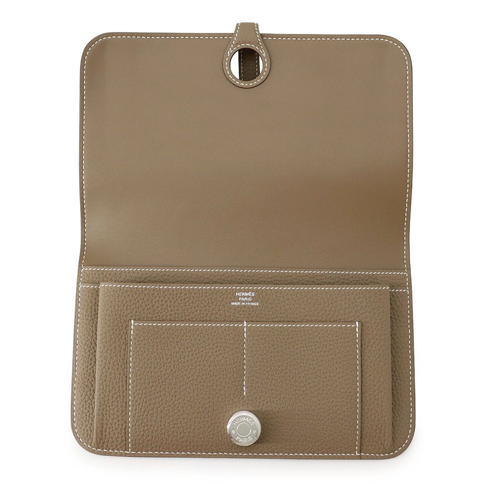 Hermes Wallet Dogon GM Duo Etoupe Silver Togo — view 4