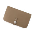 Hermes Wallet Dogon GM Duo Etoupe Silver Togo