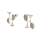 Hermes Earrings Col H Gray Silver Swift — view 2