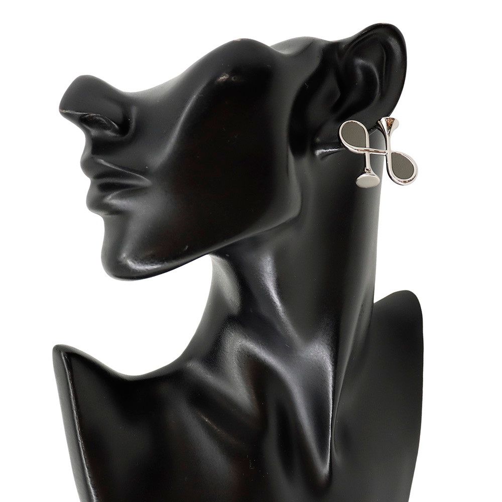 Hermes Earrings Col H Gray Silver Swift — view 4