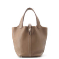 Hermes Handbag Picotin Lock PM Etoupe Silver Taurillon Clemence