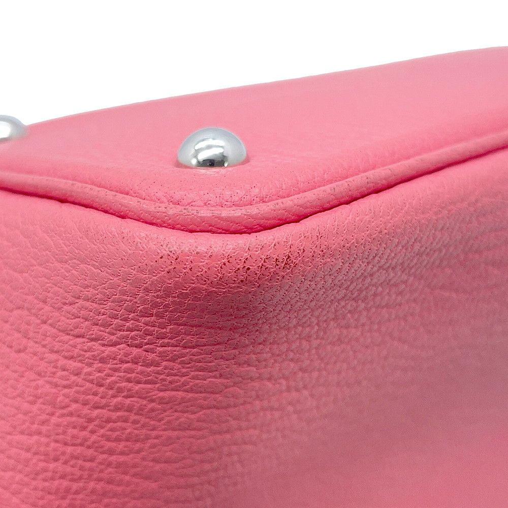 Hermes Bolide 1923 Mini Rose Azalea Silver Chevre Mysore 2-Way Handbag — view 8