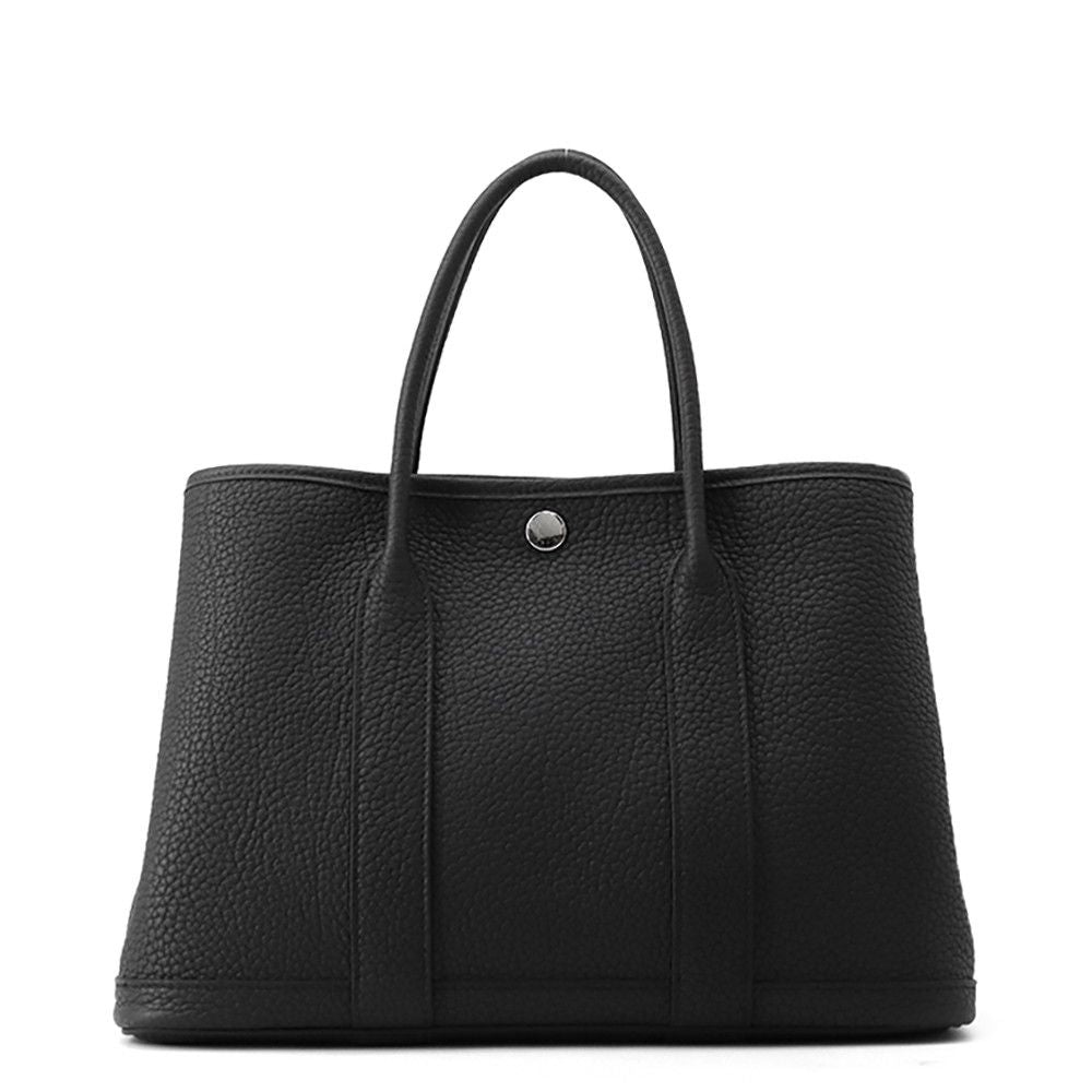 Hermes Tote Garden Party TPM Black Silver Togo