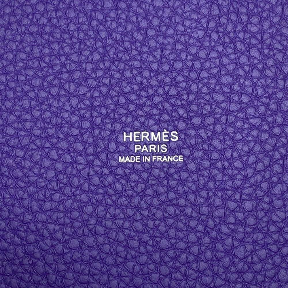 Hermes Handbag Picotin Lock PM Purple Silver Taurillon Clemence — view 6