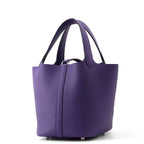 Hermes Handbag Picotin Lock PM Purple Silver Taurillon Clemence — view 2