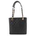 Chanel Tote Quilted CC Logo Black