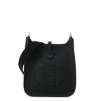 Hermes Shoulder Bag Evelyne TPM 111 Amazon Black Gold Taurillon Clemence