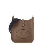 Hermes Evelyne TPM 111 Amazon Etoupe Blue Indigo Gold Taurillon Clemence