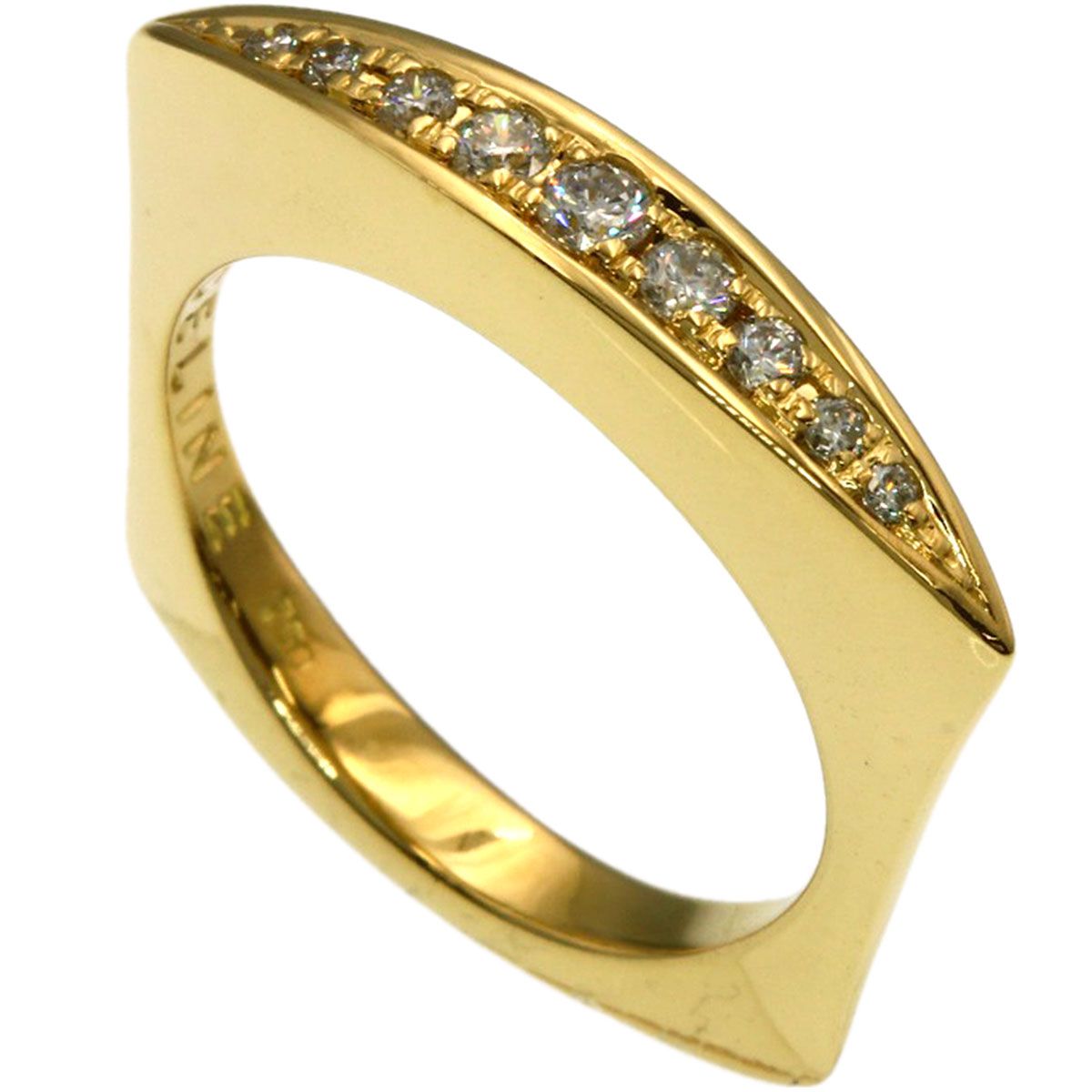 Celine Square Diamond Ring 18k Yellow Gold