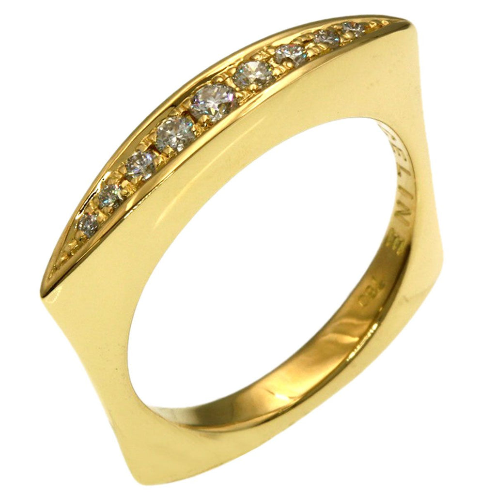Celine Square Diamond Ring 18k Yellow Gold — view 2
