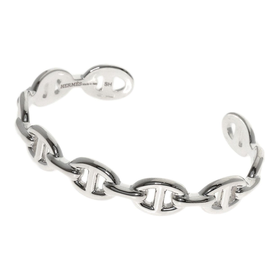 Hermes Chaine D'ancre Enchainee Bangle Bracelet Silver