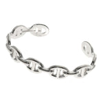 Hermes Chaine D'ancre Enchainee Bangle Bracelet Silver