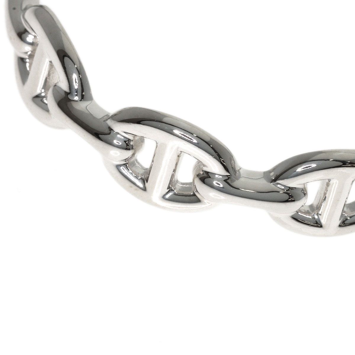Hermes Chaine D'ancre Enchainee Bangle Bracelet Silver — view 5
