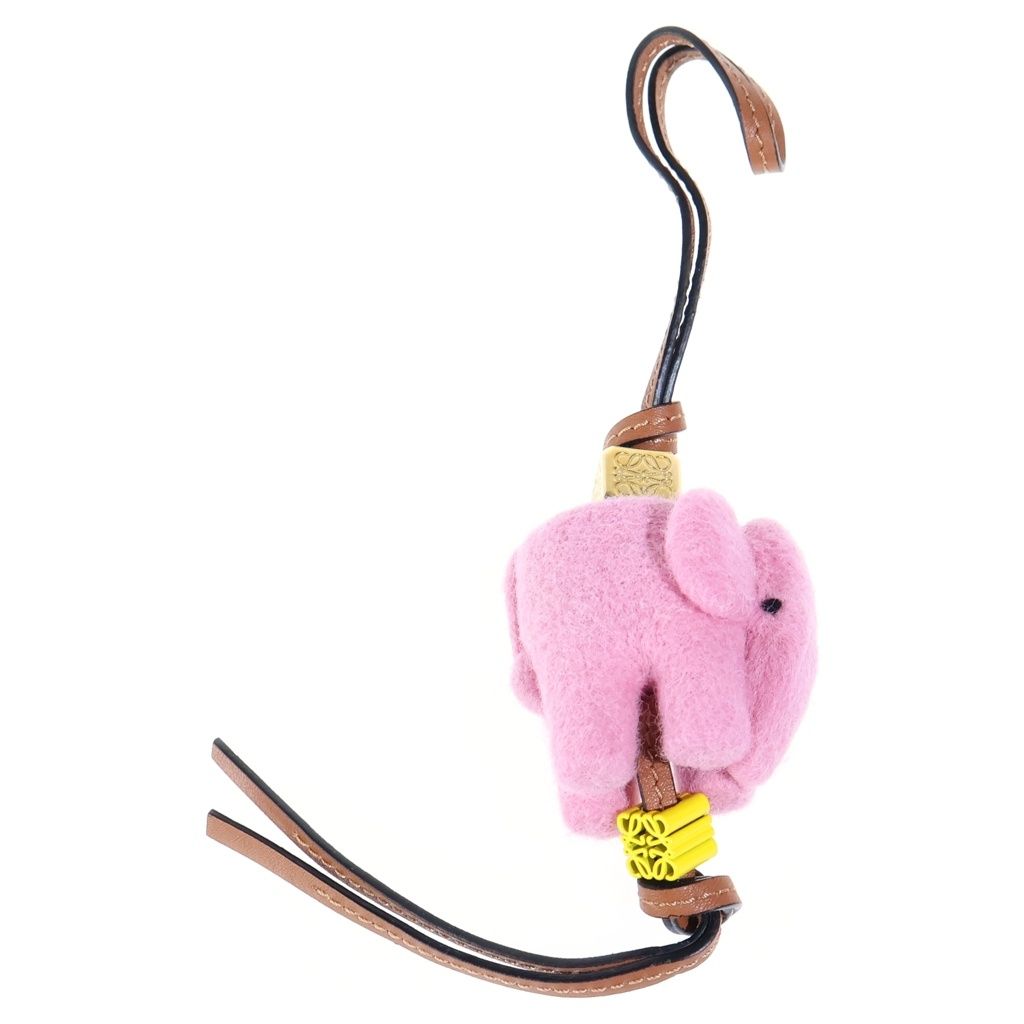 Loewe Bag Charm Strap Mascot Pink Leather Keychain
