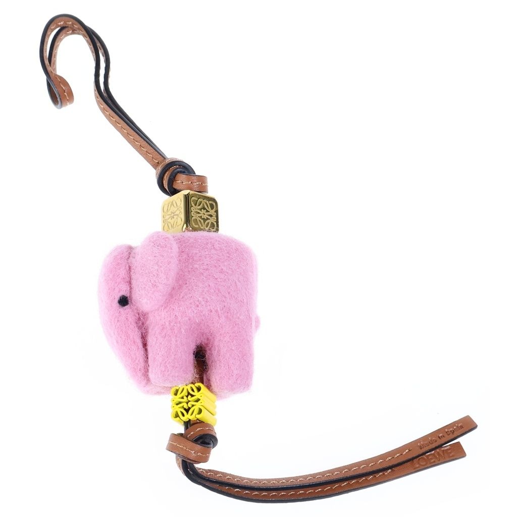 Loewe Bag Charm Strap Mascot Pink Leather Keychain — view 2