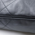Chanel 22 Backpack Handbag CC Logo Lambskin Sawblack — view 7