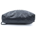 Chanel 22 Backpack Handbag CC Logo Lambskin Sawblack — view 4