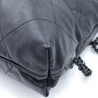 Chanel 22 Backpack Handbag CC Logo Lambskin Sawblack — view 5