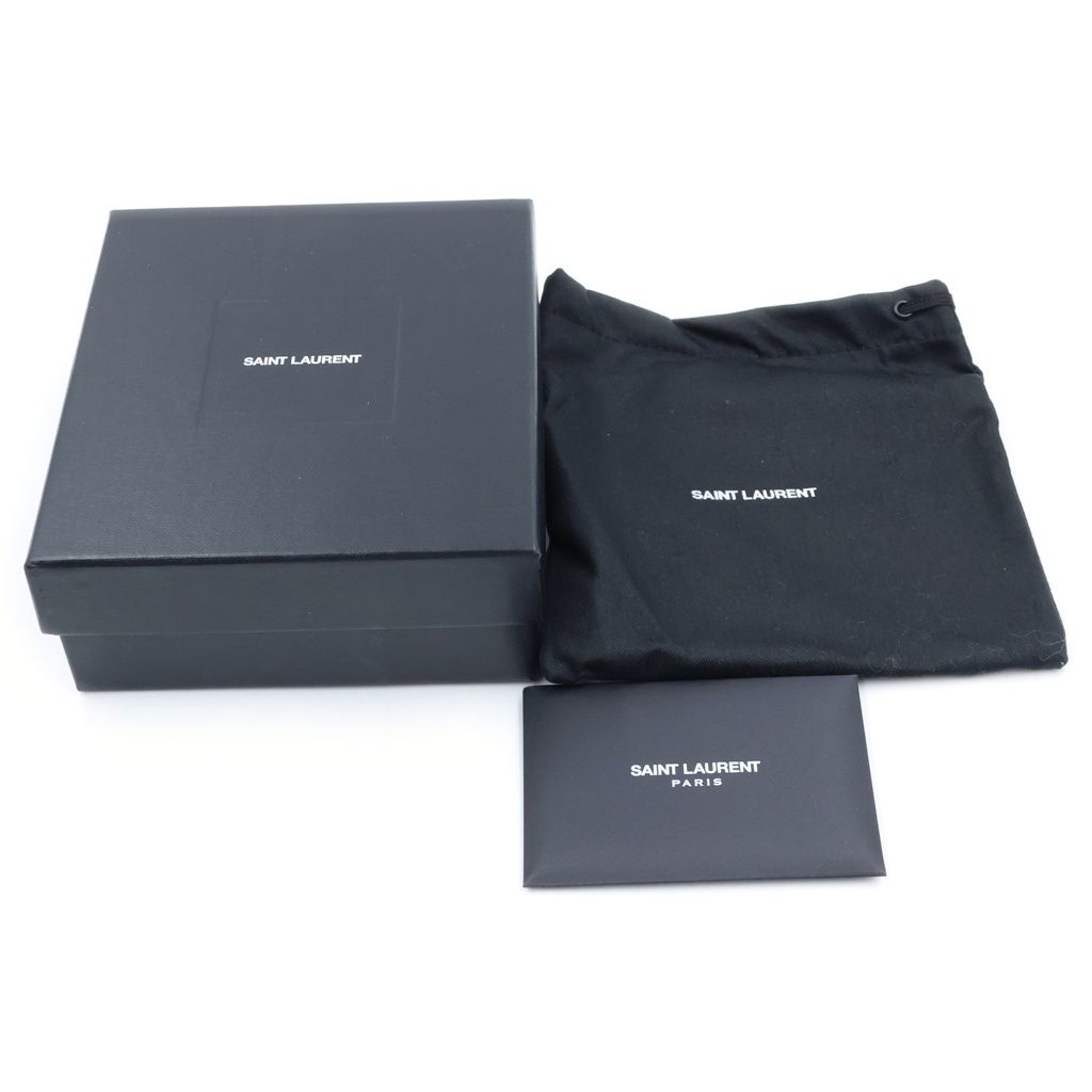 Saint Laurent Paris Cassandra Trifold Wallet Compact Coin Purse Beige Leather — view 6