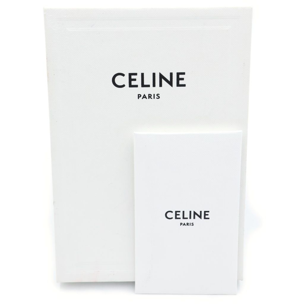 Celine Triomphe Card Case Business Charcoal Gray Leather — view 6