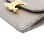 Celine Triomphe Card Case Business Charcoal Gray Leather — view 5