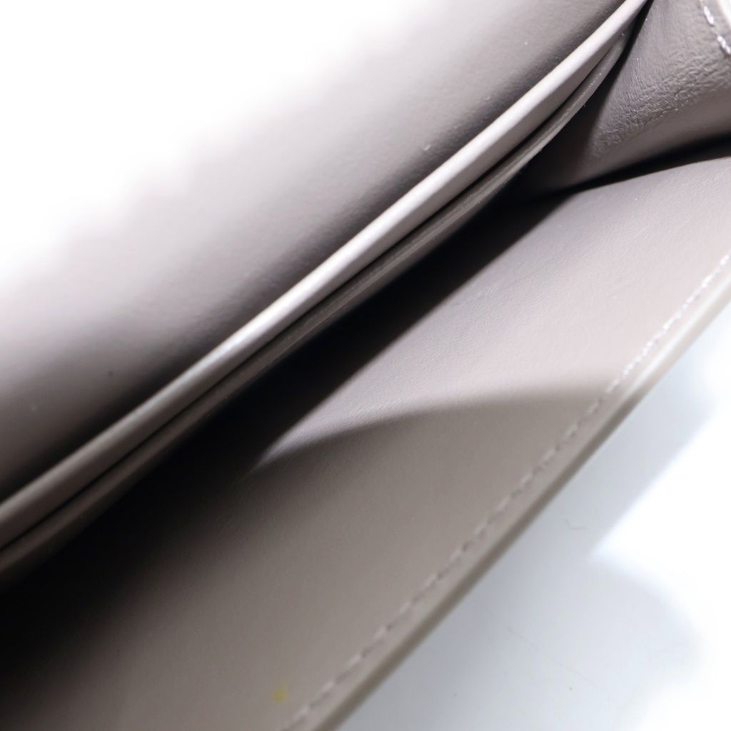 Celine Triomphe Card Case Business Charcoal Gray Leather — view 4