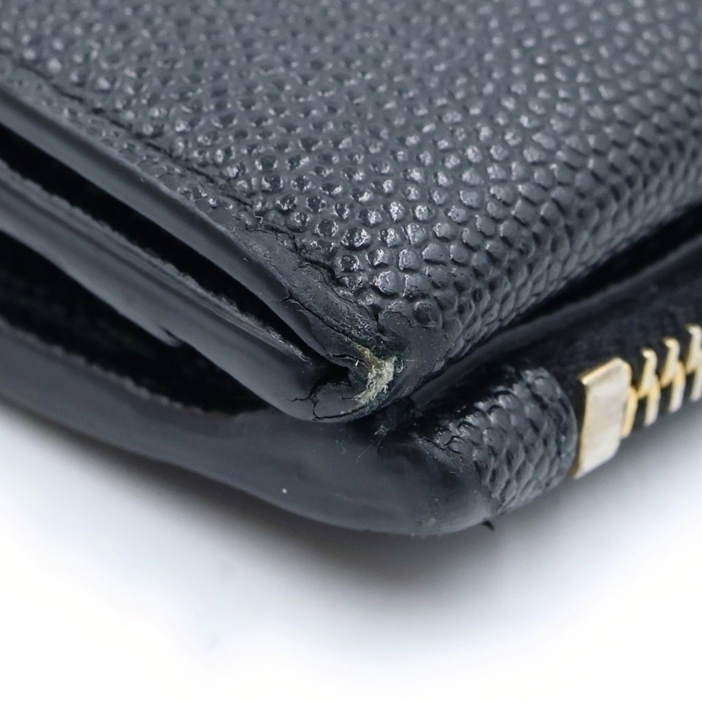 Saint Laurent Rive Gauche Logo Wallet Bifold Card Case Black Gold — view 6