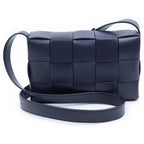 Bottega Veneta Cassette Maxi Intrecciato Leather Shoulder Bag Navy — view 2