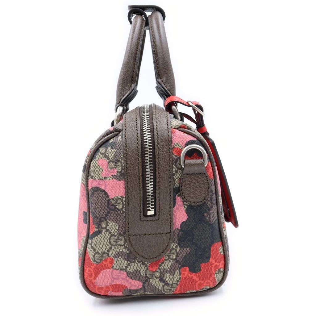 Gucci GG Camouflage Leather Silver 2-Way Shoulder Bag Mini Pink Beige — view 3