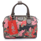 Gucci GG Camouflage Leather Silver 2-Way Shoulder Bag Mini Pink Beige