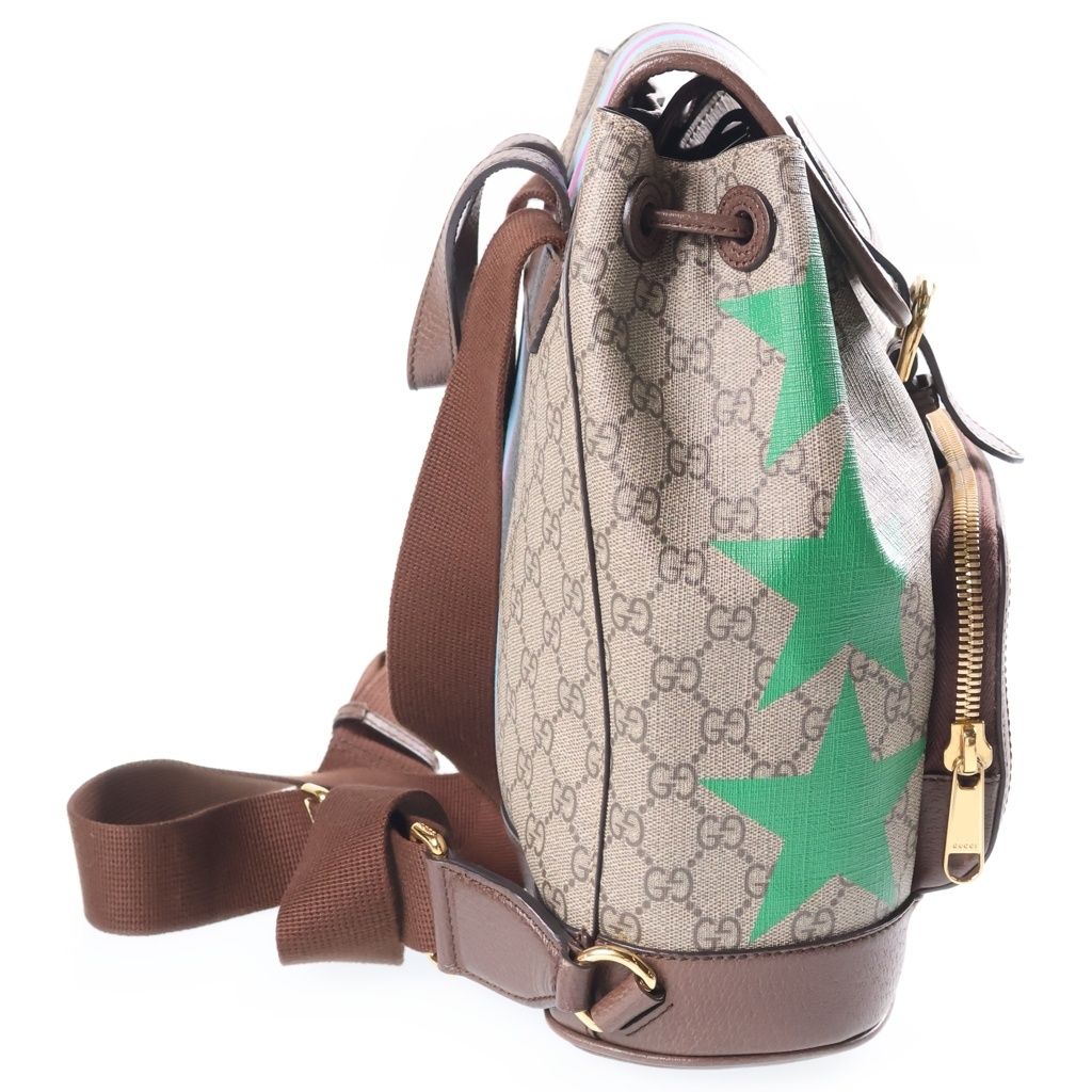 Gucci Backpack GG Supreme Interlocking G Canvas Leather Beige Brown — view 3
