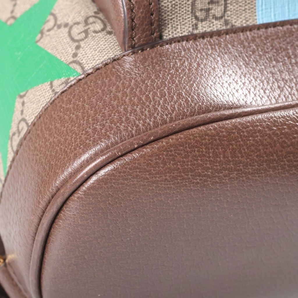 Gucci Backpack GG Supreme Interlocking G Canvas Leather Beige Brown — view 5