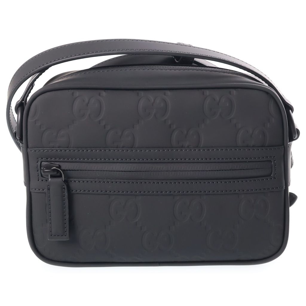 Gucci GG Rubber Effect Cross Belt Bag Black