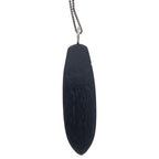 Saint Laurent Paris Wood Surfboard Pendant Black Silver Necklace — view 3