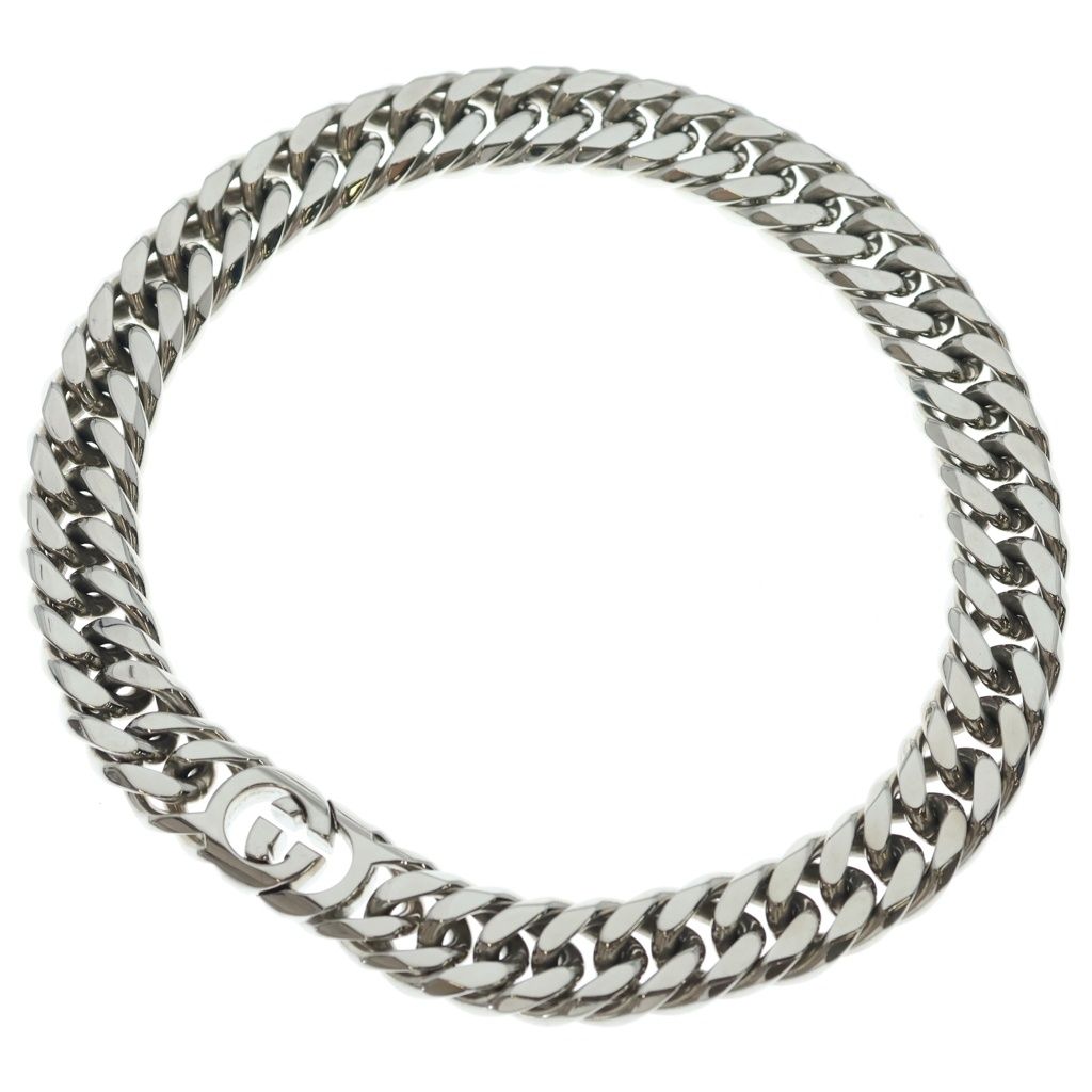 Gucci Interlocking G Cuban Link Chain Necklace Silver — view 2