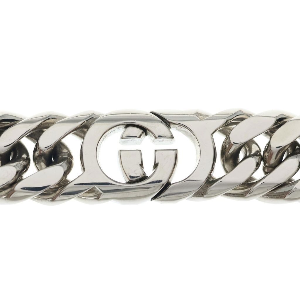 Gucci Interlocking G Cuban Link Chain Necklace Silver — view 3