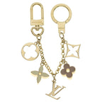 Louis Vuitton Fleur de Monogram Bag Charm Key Ring Key Holder Gold Keychain