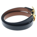 Hermes Bracelet Behapi Double Tour Leather Black Gold — view 3