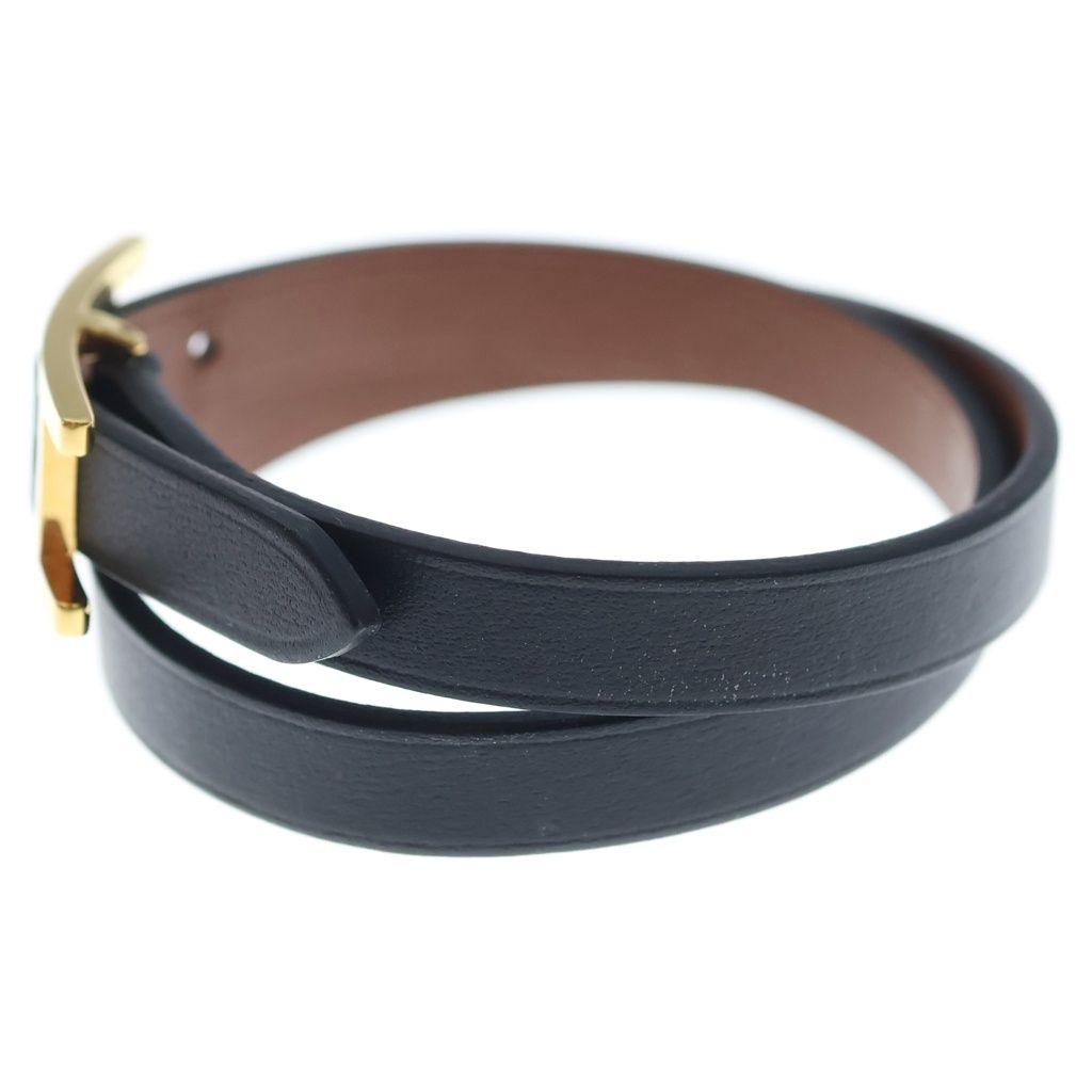 Hermes Bracelet Behapi Double Tour Leather Black Gold — view 4