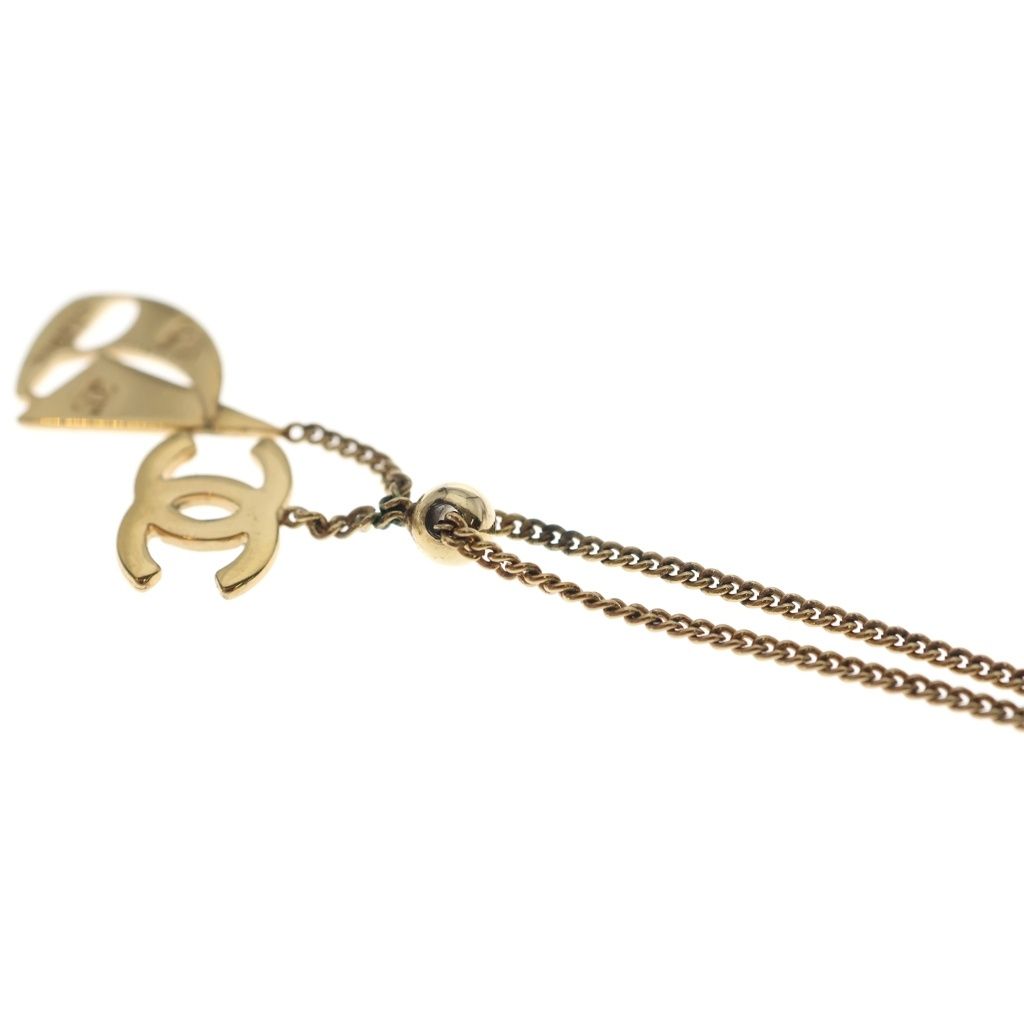 Chanel CC Logo Yacht Motif Pendant Chain Gold Necklace — view 6
