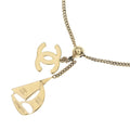 Chanel CC Logo Yacht Motif Pendant Chain Gold Necklace
