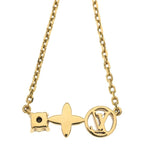 Louis Vuitton Collier Petit Pendant Chain Gold Rhinestone Necklace — view 3