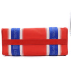 Chanel Sports Line CC Logo Leather Patch Canvas Tote Red Blue — view 4