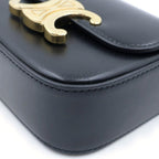 Celine Triomphe Mini Claude Shoulder Bag Black Leather Gold — view 5