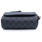 Gucci GG Supreme Super Mini Shoulder Bag Black Canvas Leather Silver — view 4