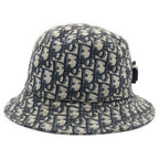 Dior Oblique Cotton Blend Jacquard Bob Hat Bucket Hat Beige Navy — view 4