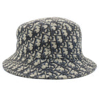 Dior Oblique Cotton Blend Jacquard Bob Hat Bucket Hat Beige Navy — view 3