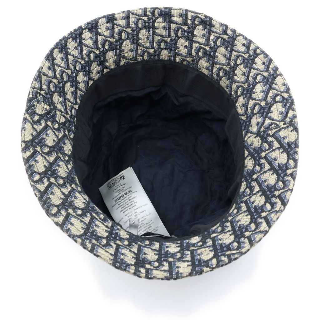 Dior Oblique Cotton Blend Jacquard Bob Hat Bucket Hat Beige Navy — view 5