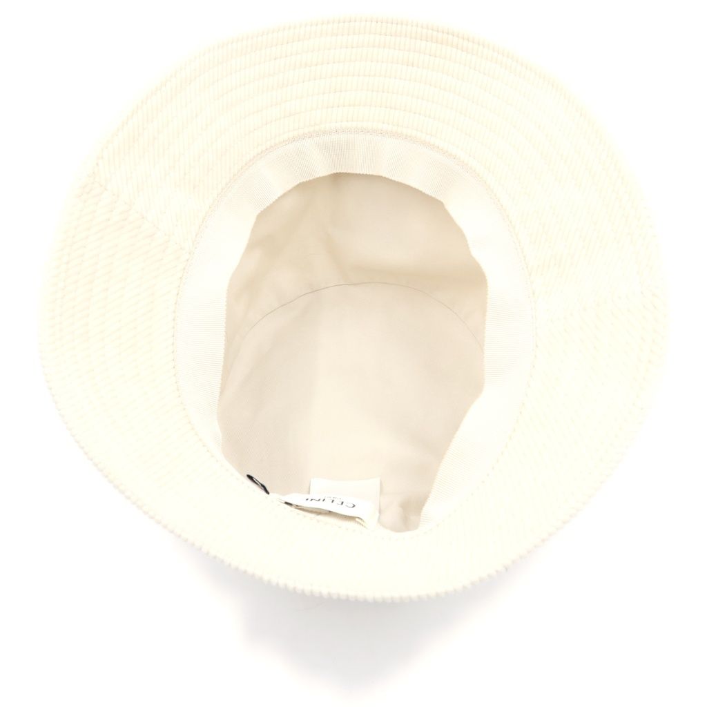 Celine Triomphe Cotton Corduroy Bucket Hat M Ivory — view 5
