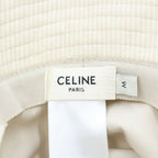 Celine Triomphe Cotton Corduroy Bucket Hat M Ivory — view 7